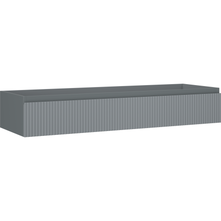 Mexen Rivel bathroom vanity unit 140 cm, 1 drawer, ribbed, matte graphite - 91A20-14023-1-BF66
