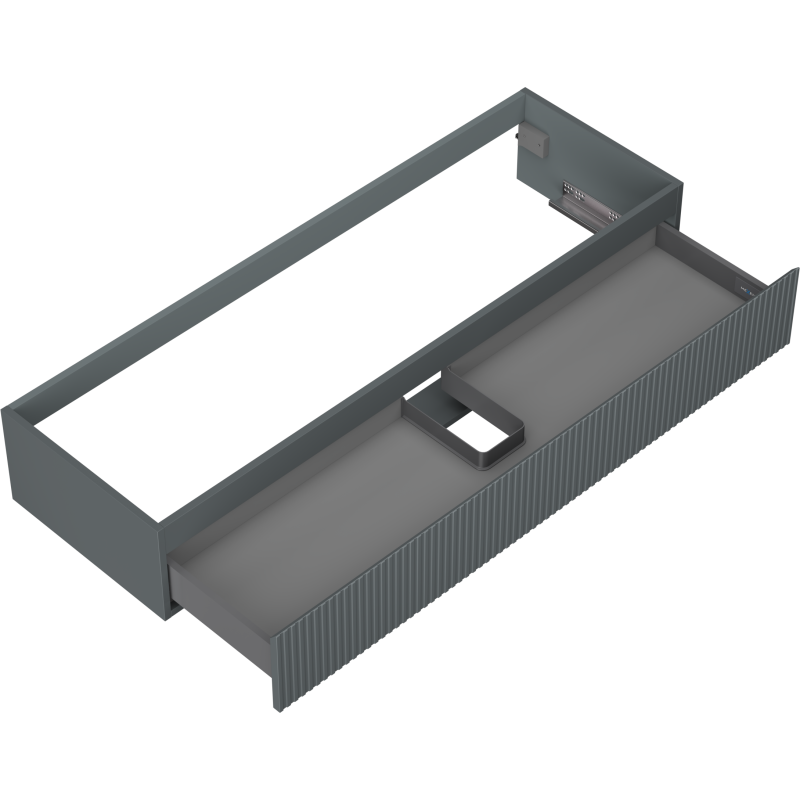Mexen Rivel badkamermeubel onder wastafel 140 cm, 1 lade, gegroefd, mat grafiet - 91A20-14023-1-BF66