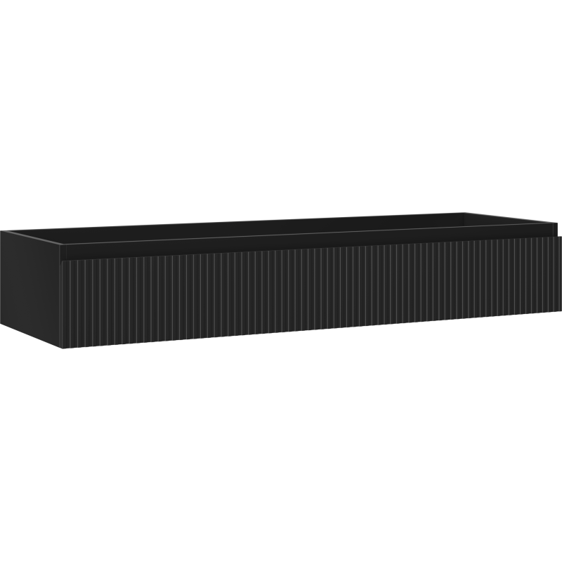 Mexen Rivel Badezimmerschrank unter dem Waschbecken 140 cm, 1 Schublade, geriffelt, schwarz matt - 91A20-14023-1-BF71