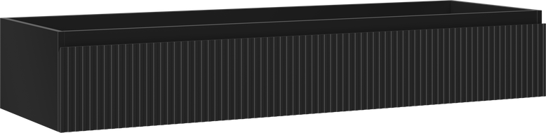 Mexen Rivel vannas istabas skapis 140 cm zem izlietnes, 1 atvilktne, rievots, melns mats - 91A20-14023-1-BF71