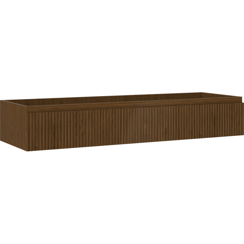 Mexen Rivel Badezimmerschrank unter Waschbecken 140 cm, 1 Schublade, gerillt, Nussbaum - 91A20-14023-1-BF86