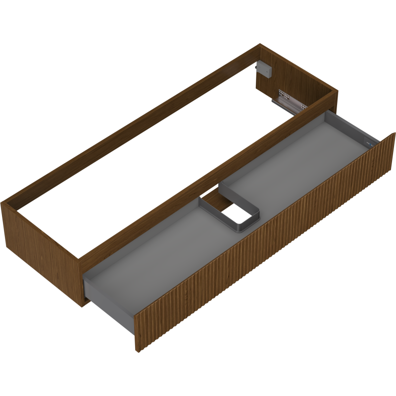 Mexen Rivel badkamerkast onder de wastafel 140 cm, 1 lade, gegroefd, noten - 91A20-14023-1-BF86