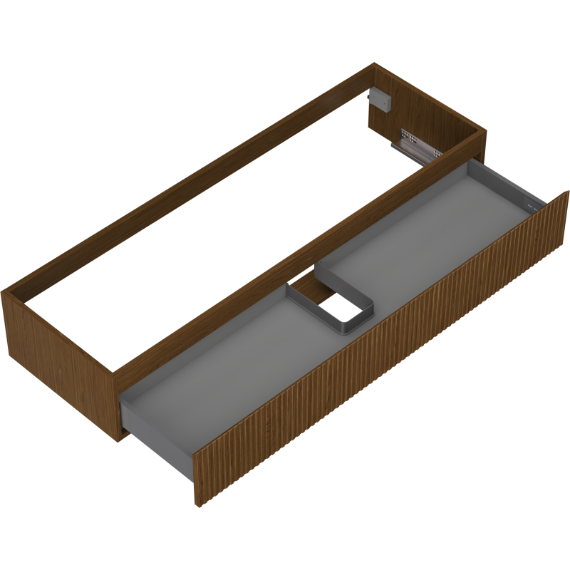 Mexen Rivel szafka łazienkowa podumywalkowa 140 cm, 1 szuflada, ryflowana , orzech - 91A20-14023-1-BF86