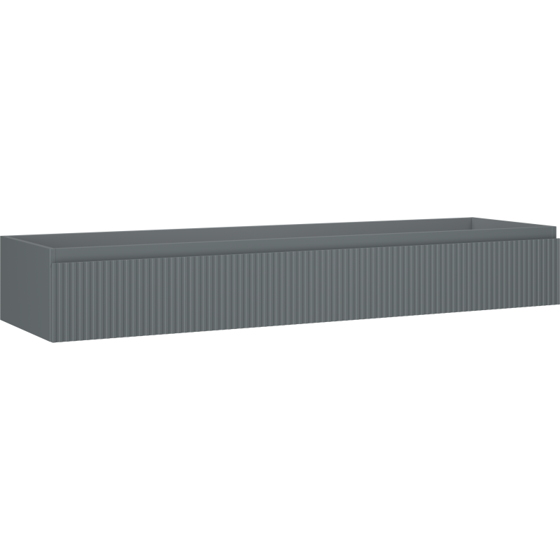Mexen Rivel szafka łazienkowa podumywalkowa 160 cm, 1 szuflada, ryflowana , grafit mat - 91A20-16023-1-BF66