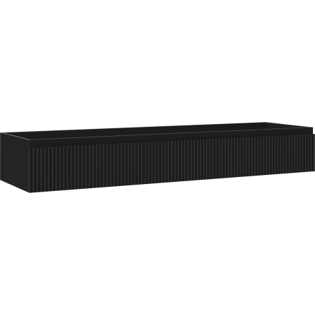 Mexen Rivel Badezimmer-Waschbeckenschrank 160 cm, 1 Schublade, geriffelt, schwarz matt - 91A20-16023-1-BF71