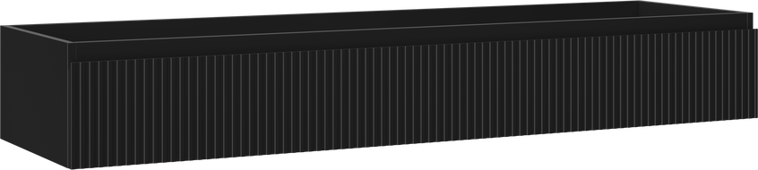 Mexen Rivel Badezimmer-Waschbeckenschrank 160 cm, 1 Schublade, geriffelt, schwarz matt - 91A20-16023-1-BF71