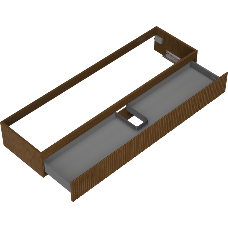 Mexen Rivel badkamermeubel onderwastafel 160 cm, 1 lade, gegroefd, walnoot - 91A20-16023-1-BF86