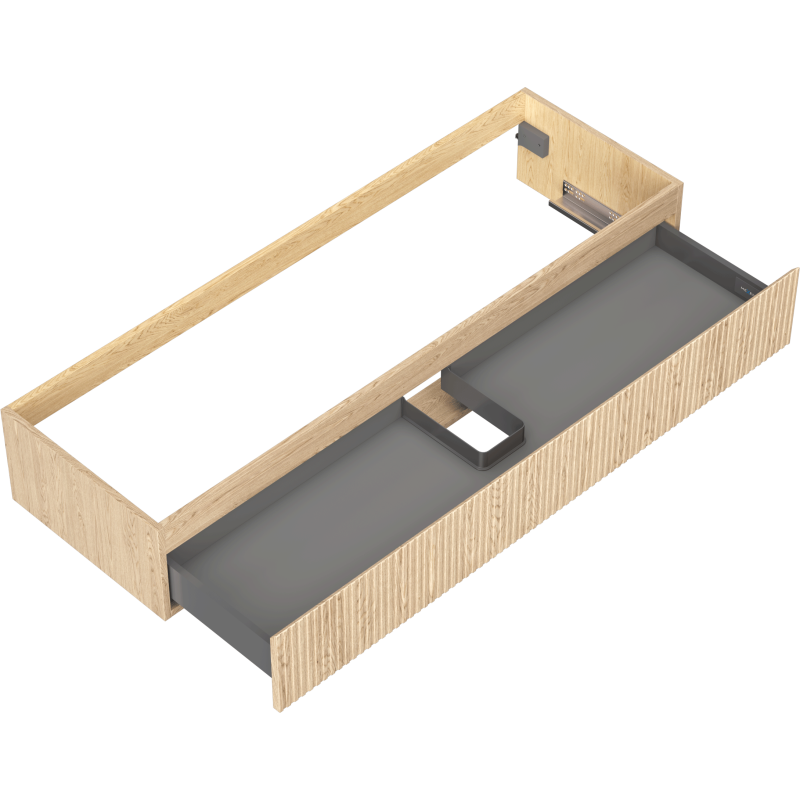 Mexen Rivel mueble de baño para lavabo 140 cm, 1 cajón, ranurado, roble - 91A20-14023-1-BF81