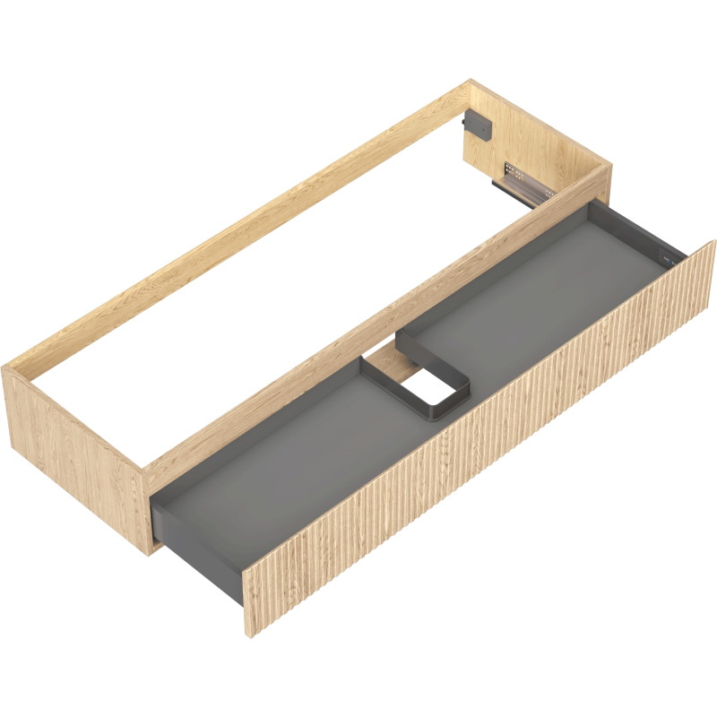 Mexen Rivel vannitoa kapp valamu alla 140 cm, 1 sahtel, rihveldatud, tamm - 91A20-14023-1-BF81