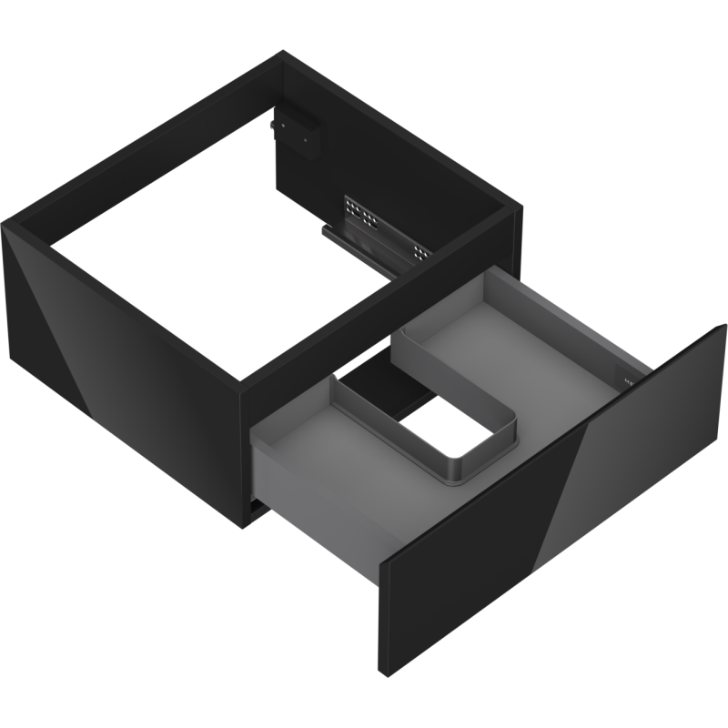 Mexen Orio armario de baño debajo del lavabo 50 cm, 1 cajón, negro brillante - 91A10-05023-1-BF70
