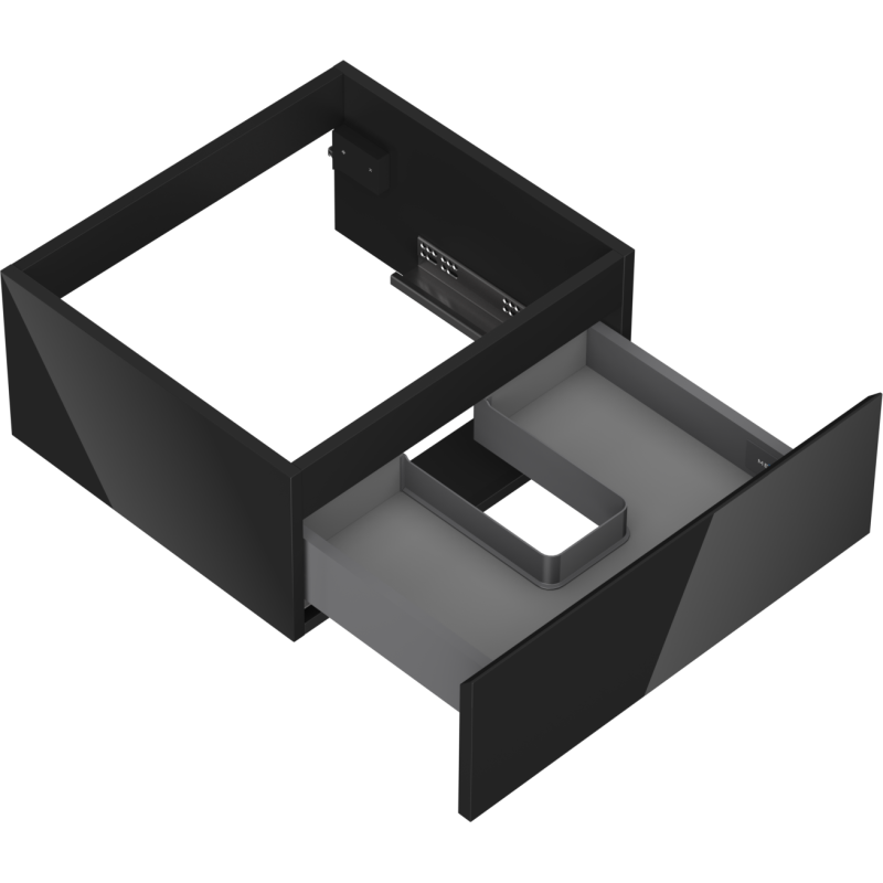 Mexen Orio armário de casa de banho sob o lavatório 50 cm, 1 gaveta, preto brilho - 91A10-05023-1-BF70