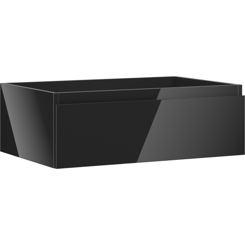 Mexen Orio Badezimmerschrank für Waschbecken 70 cm, 1 Schublade, schwarz glänzend - 91A10-07023-1-BF70