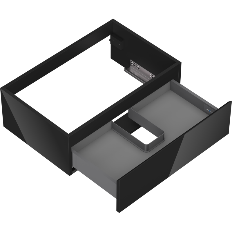 Mexen Orio armário de casa de banho sob lavatório 70 cm, 1 gaveta, preto brilho - 91A10-07023-1-BF70