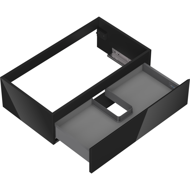 Mexen Orio mueble de baño bajo lavabo de 80 cm, 1 cajón, negro brillo - 91A10-08023-1-BF70