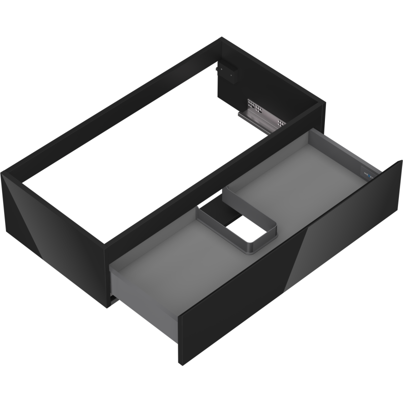 Mexen Orio armario de baño para lavabo 90 cm, 1 cajón, negro brillante - 91A10-09023-1-BF70