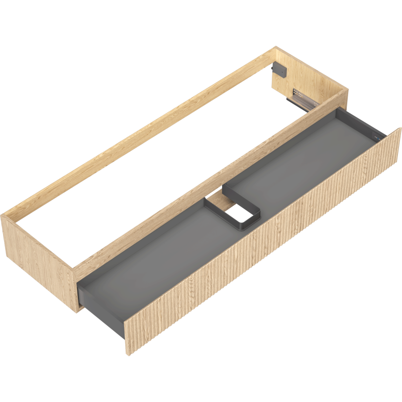 Mexen Rivel armário de casa de banho debaixo do lavatório 160 cm, 1 gaveta, frisado, carvalho - 91A20-16023-1-BF81