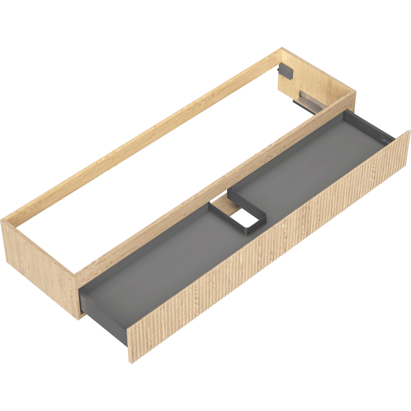 Mexen Rivel vannas istabas skapis zem izlietnes 160 cm, 1 atvilktne, rievots, ozols - 91A20-16023-1-BF81