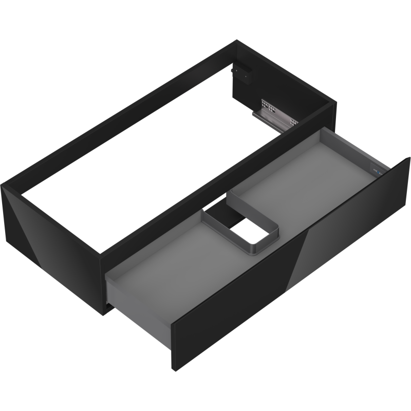 Mexen Orio Badezimmerschrank unter dem Waschbecken 100 cm, 1 Schublade, schwarz glänzend - 91A10-10023-1-BF70