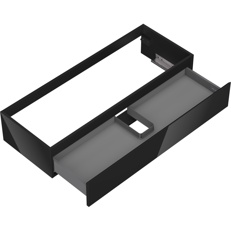 Mexen Orio badkamerkastje onder wastafel 120 cm, 1 lade, zwart hoogglans - 91A10-12023-1-BF70