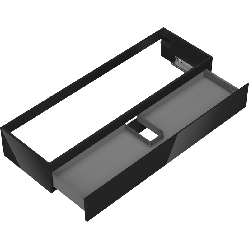 Mexen Orio badkamerkast onder de wastafel 140 cm, 1 lade, zwarte glans - 91A10-14023-1-BF70