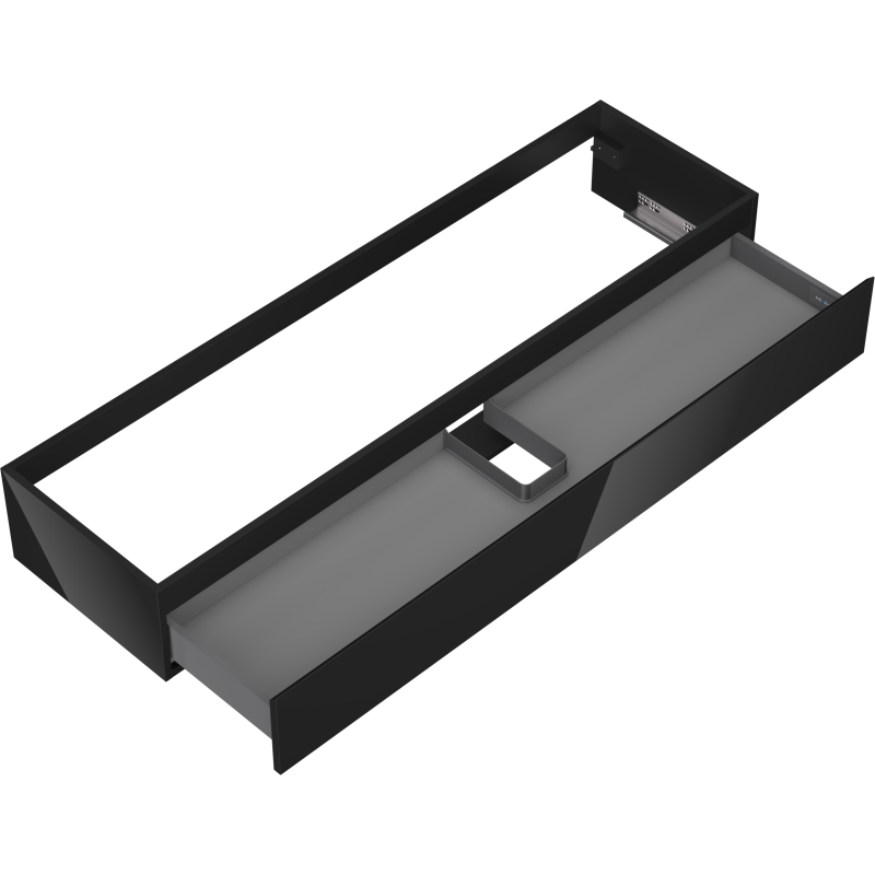 Mexen Orio Badezimmerschrank für Waschbecken 160 cm, 1 Schublade, schwarz glänzend - 91A10-16023-1-BF70