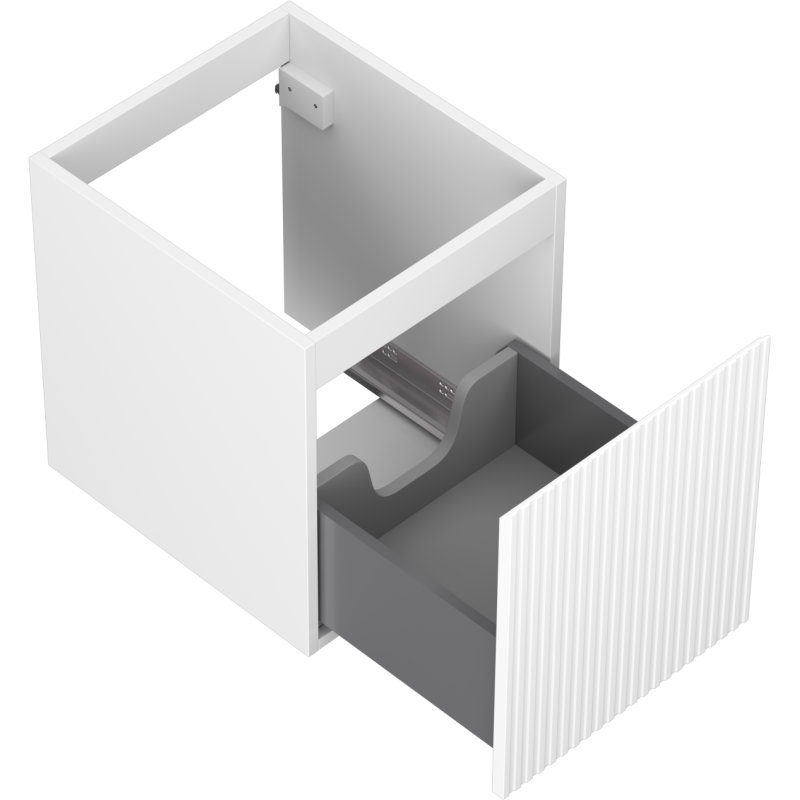 Mexen Rivel armário de casa de banho de 40 cm, 1 gaveta, estriado, branco mate - 91A20-04047-1-BF01