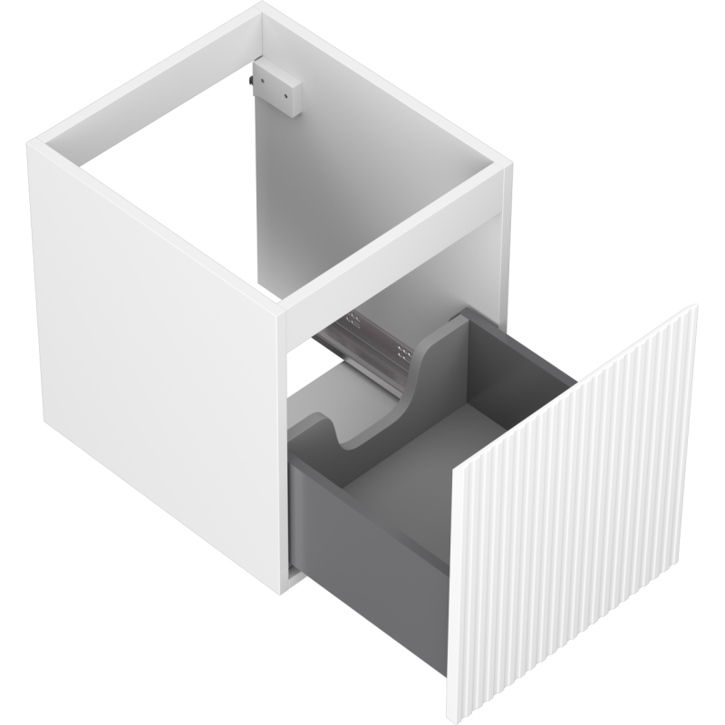 Mexen Rivel mueble de baño para lavabo 40 cm, 1 cajón, ranurado, blanco mate - 91A20-04047-1-BF01