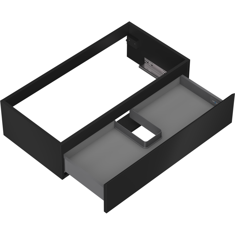 Mexen Orio Badezimmerschrank für Waschbecken 90 cm, 1 Schublade, schwarz matt - 91A10-09023-1-BF71