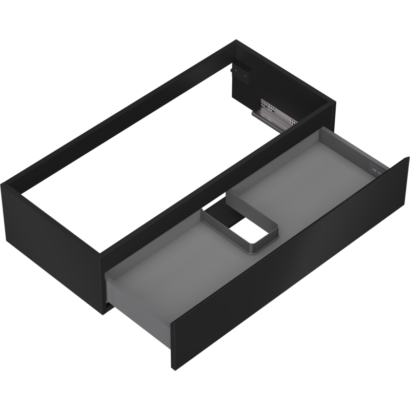 Mexen Orio Bathroom Cabinet 100 cm, 1 Drawer, Black Matte - 91A10-10023-1-BF71