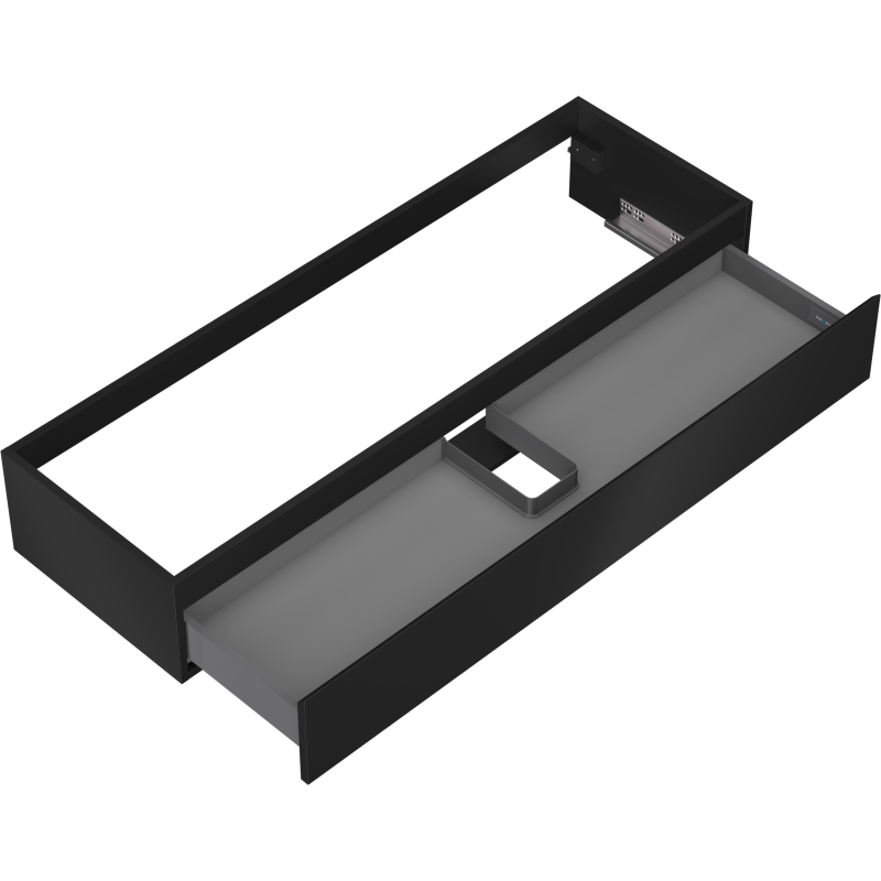 Mexen Orio 140 cm bathroom vanity unit, 1 drawer, black matte - 91A10-14023-1-BF71