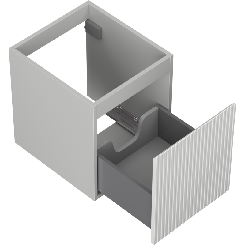 Mexen Rivel mobile da bagno sospeso 40 cm, 1 cassetto, scanalato, grigio opaco - 91A20-04047-1-BF62