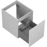 Mexen Rivel Badezimmerschrank unter dem Waschbecken 40 cm, 1 Schublade, gerillt, grau matt - 91A20-04047-1-BF62