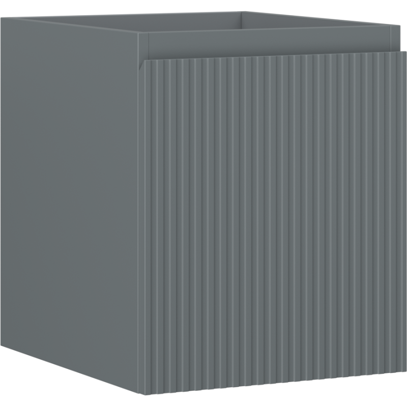 Mexen Rivel badkamerkastje onder wastafel 40 cm, 1 lade, geribbeld, grijs mat - 91A20-04047-1-BF66