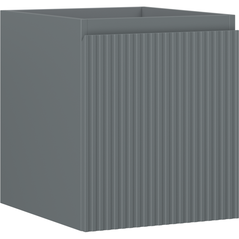 Mexen Rivel bathroom cabinet for washbasin 40 cm, 1 drawer, fluted, grey matt - 91A20-04047-1-BF66