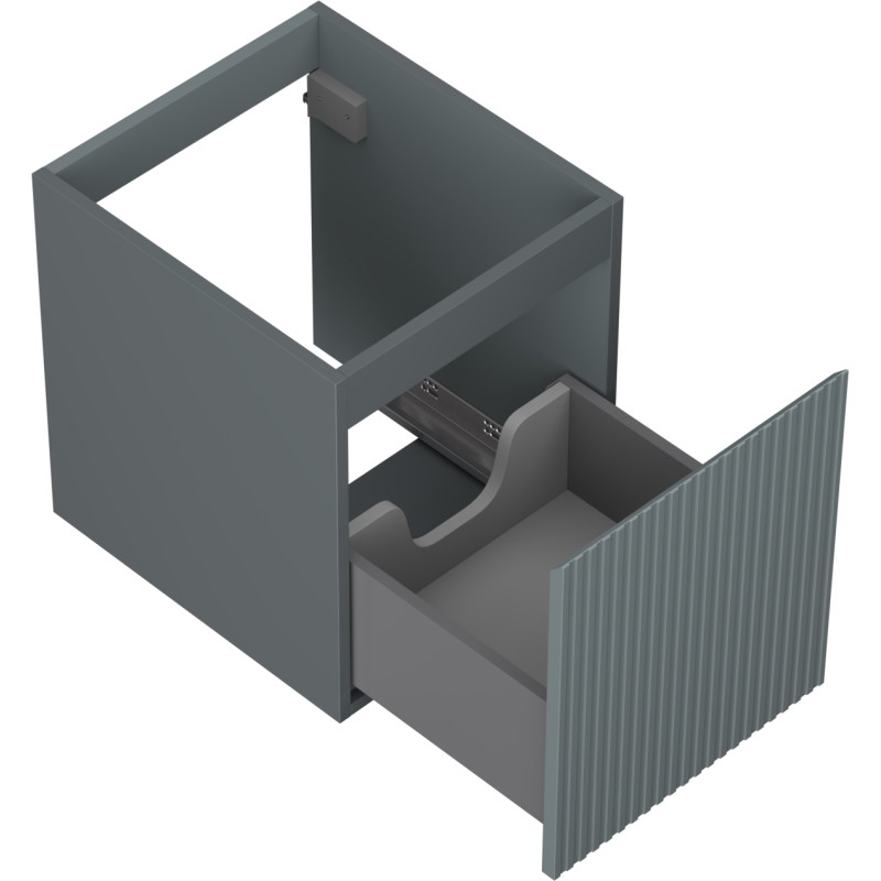 Mexen Rivel vannitoakapp valamu all 40 cm, 1 sahtel, soonitud, hall matt - 91A20-04047-1-BF66