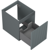 Mexen Rivel badmeubelkastje voor wastafel 40 cm, 1 lade, gegroefd, grijs mat - 91A20-04047-1-BF66
