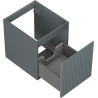 Mexen Rivel meuble de salle de bains sous-lavabo 40 cm, 1 tiroir, rainuré, gris mat - 91A20-04047-1-BF66