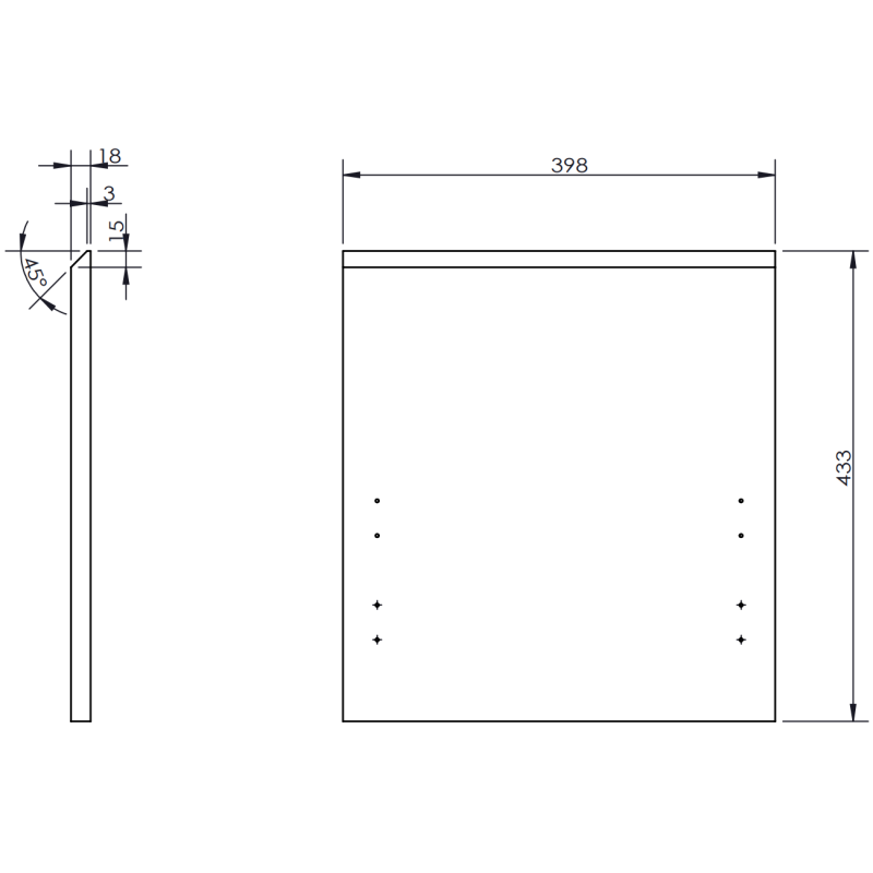 Mexen Rivel szafka łazienkowa podumywalkowa 40 cm, 1 szuflada, ryflowana , czarna mat - 91A20-04047-1-BF71
