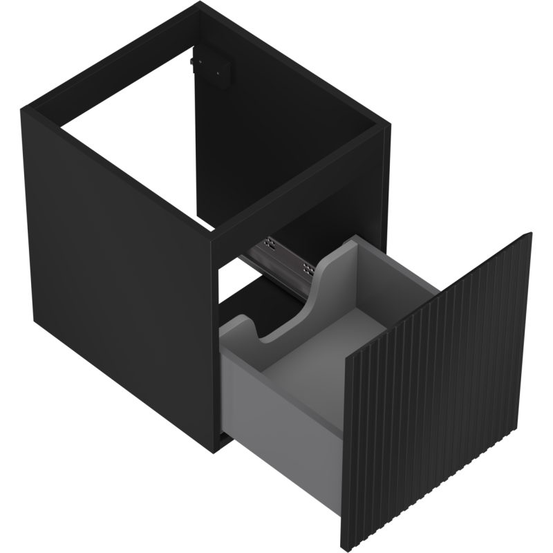 Mexen Rivel Badezimmer-Unterschrank 40 cm, 1 Schublade, geriffelt, schwarz matt - 91A20-04047-1-BF71