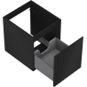 Mexen Rivel bathroom cabinet for washbasin 40 cm, 1 drawer, grooved, black matte - 91A20-04047-1-BF71