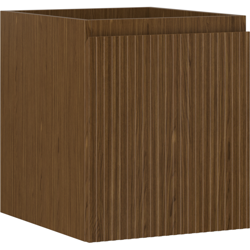 Mexen Rivel badkamerkastje onder wastafel 40 cm, 1 lade, geribbeld, walnoot - 91A20-04047-1-BF86