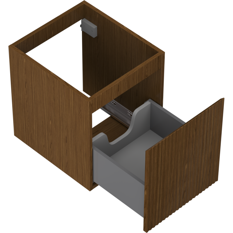 Mexen Rivel armário de casa de banho para lavatório 40 cm, 1 gaveta, ranhurado, noz - 91A20-04047-1-BF86