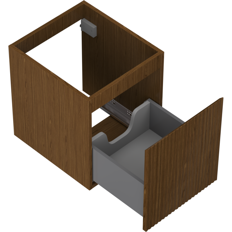 Mexen Rivel mueble de baño para lavabo 40 cm, 1 cajón, ranurado, nogal - 91A20-04047-1-BF86