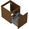 Mexen Rivel Badezimmerschrank unter dem Waschbecken 40 cm, 1 Schublade, gerillt, Nussbaum - 91A20-04047-1-BF86