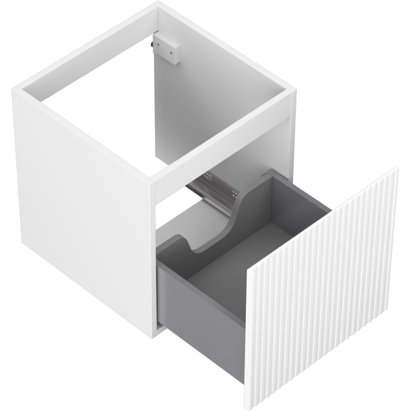 Mexen Rivel bathroom cabinet under sink 45 cm, 1 drawer, fluted, white matte - 91A20-04547-1-BF01