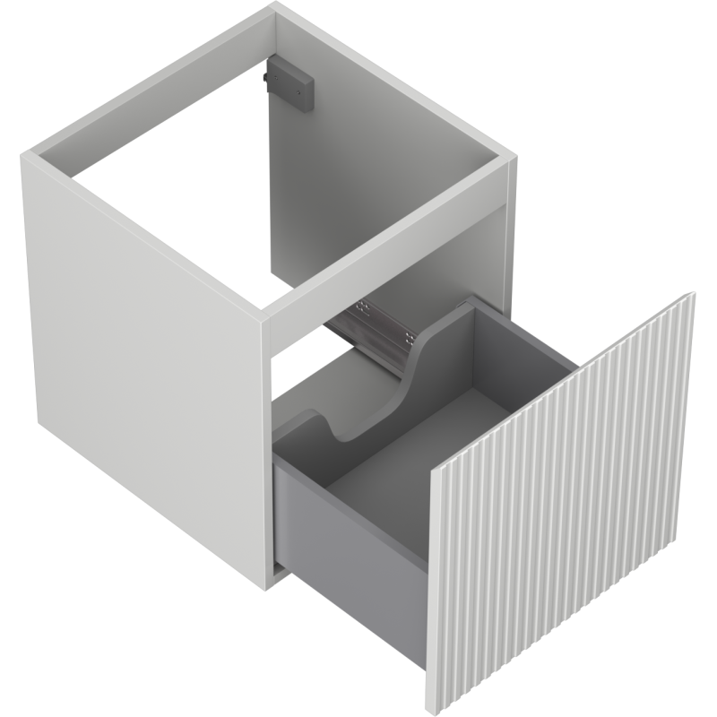 Mexen Rivel badkamerkastje onder wastafel 45 cm, 1 lade, gegroefd, grijs mat - 91A20-04547-1-BF62