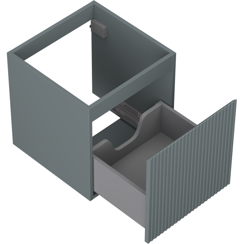 Mexen Rivel mueble de baño para lavabo de 45 cm, 1 cajón, ranurado, grafito mate - 91A20-04547-1-BF66