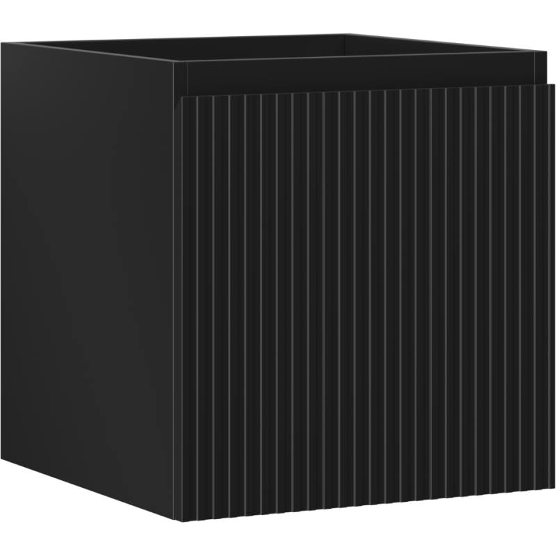 Mexen Rivel badkamerkast onder de wastafel 45 cm, 1 lade, gegroefd, zwart mat - 91A20-04547-1-BF71