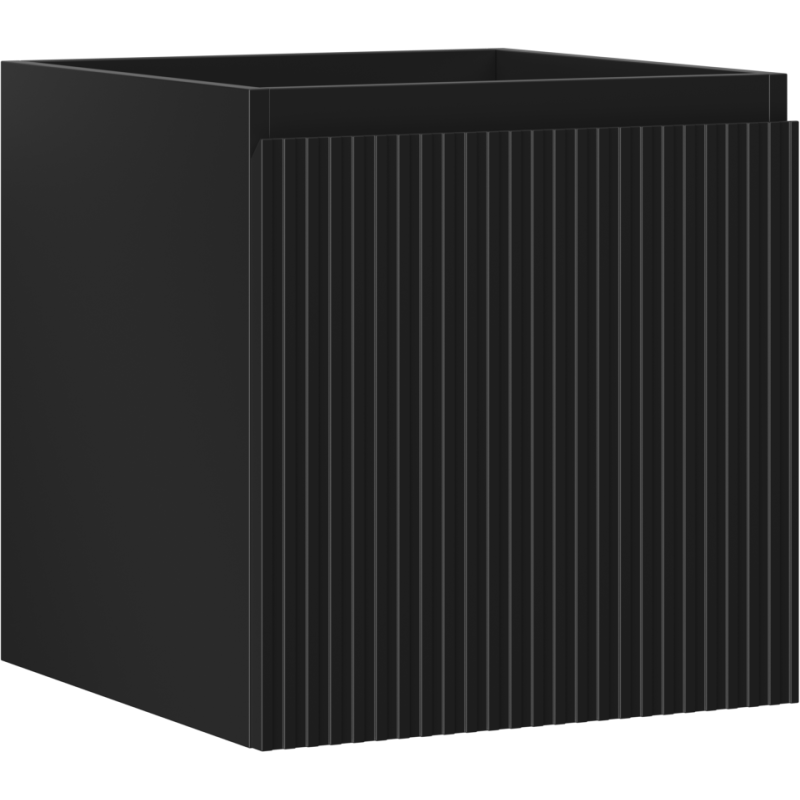 Mexen Rivel kylpyhuonekaappi pesualtaan alle 45 cm, 1 laatikko, uritettu, musta matta - 91A20-04547-1-BF71