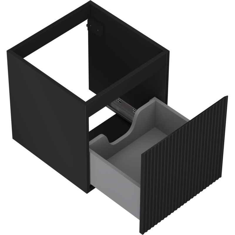 Mexen Rivel armario de baño para lavabo de 45 cm, 1 cajón, ranurado, negro mate - 91A20-04547-1-BF71